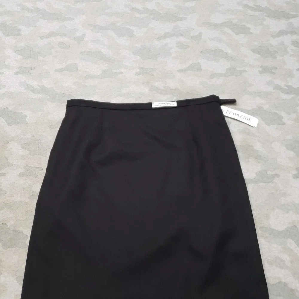 Pendleton Skirt Womens 8 Black Zip NWT Wool Pencil - Picture 3 of 11